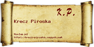 Krecz Piroska névjegykártya